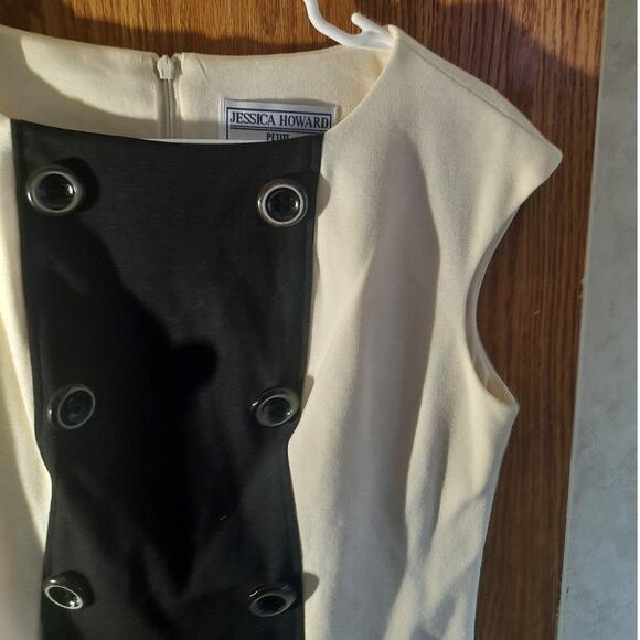 Jessica Howard Petite Colorblock Sheath Dress 10P Lined Office Power Chic - Picture 6 of 8